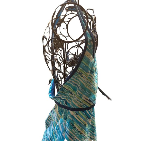 NIKE DRI-FIT Size 10 Womens Med Blue Lined Wireless Racerback Sports Tankini - Picture 3 of 8